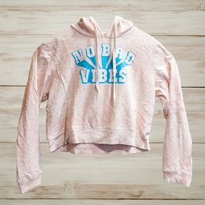 Pink Tie Dye Cropped Hoodie